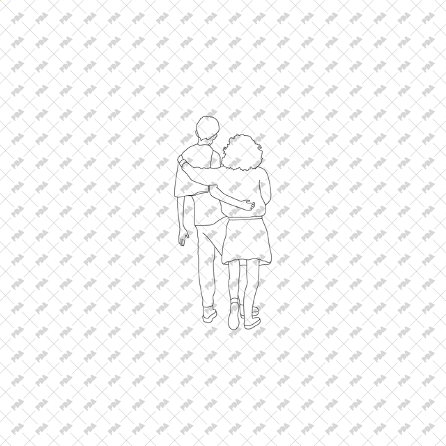 CAD, Vector People Hugging and Kissing in Side and Back Views - Post Digital Architecture — Free and Affordable Resources for Architects