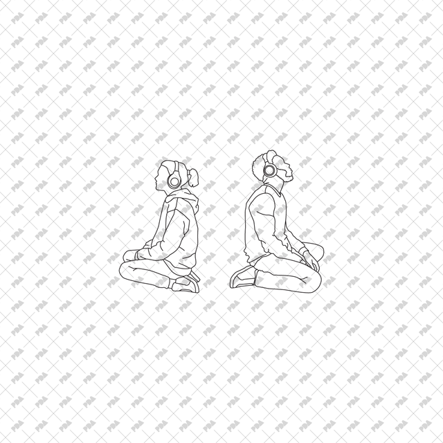 CAD, Vector Sitting Characters in Side View - Post Digital Architecture — Free and Affordable Resources for Architects