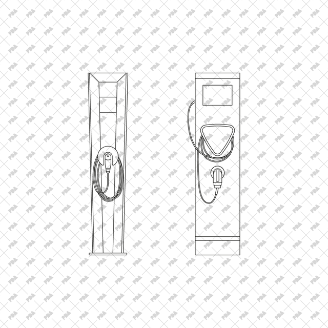 CAD, Vector Electric Vehicle Charging Stations - Post Digital Architecture — Free and Affordable Resources for Architects