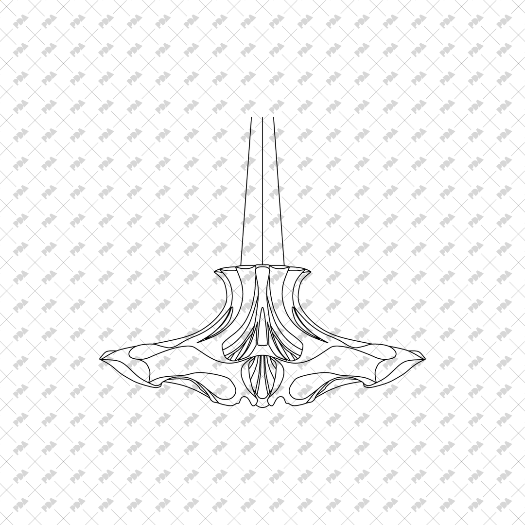 CAD & Vector Chandeliers: Line-Art Light Illustrations