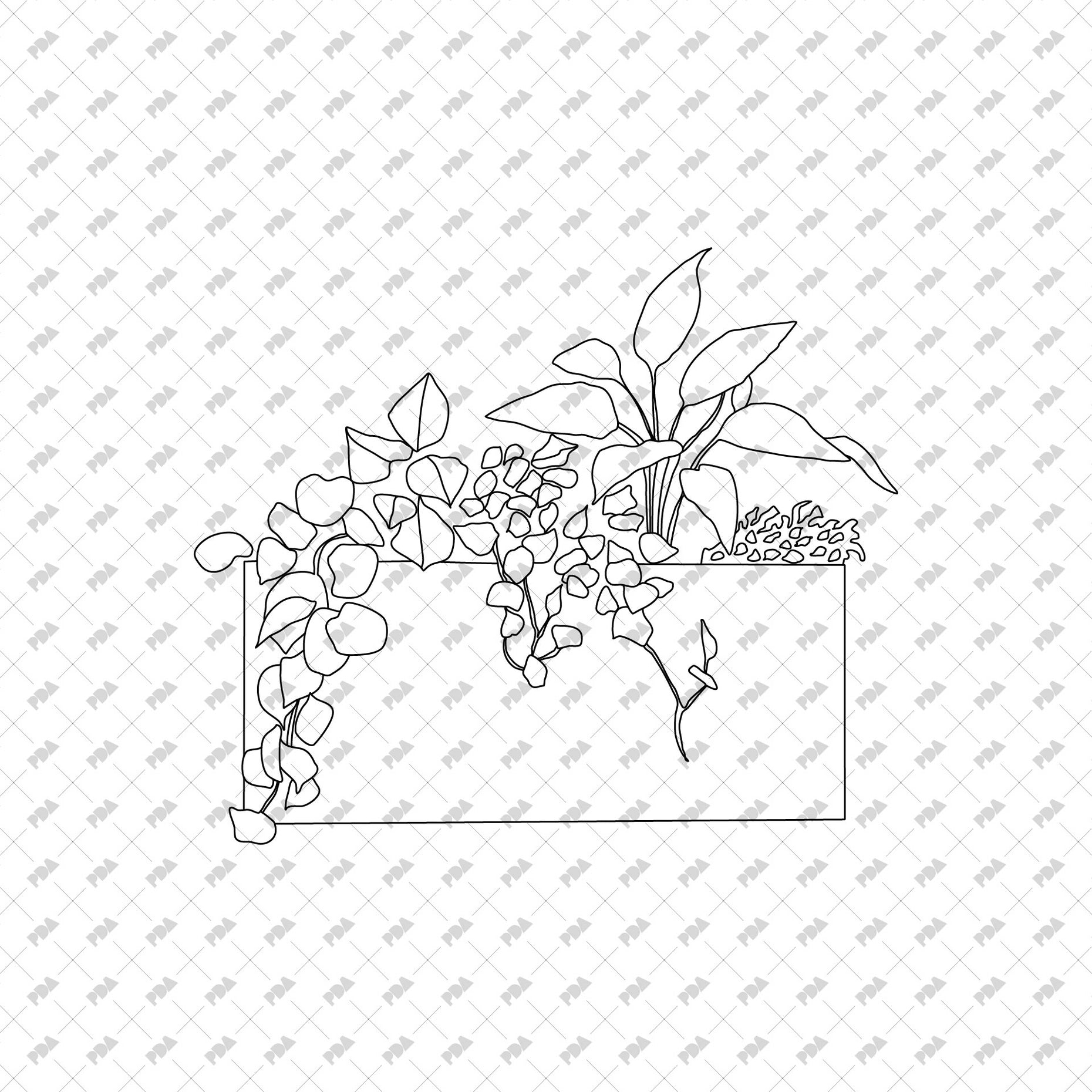 CAD, Vector Street Urban Plants in Planters