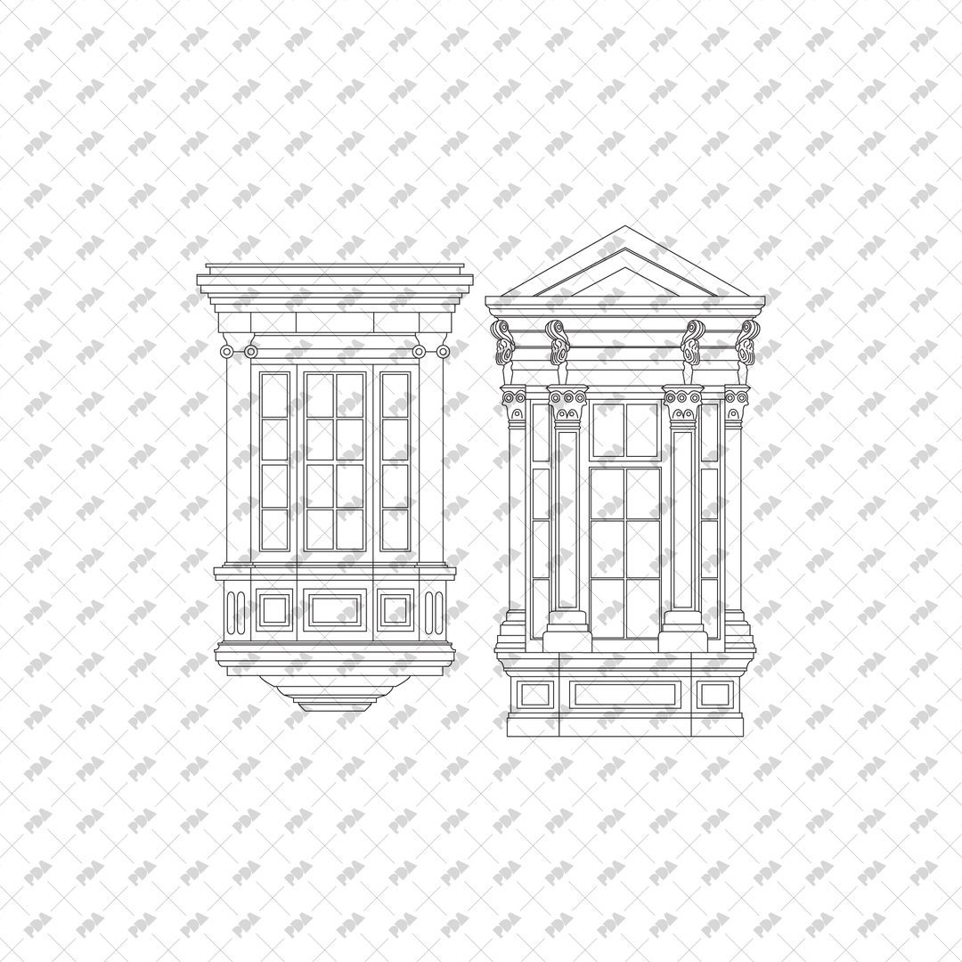 CAD Vector Windows Set for Architectural Drawings