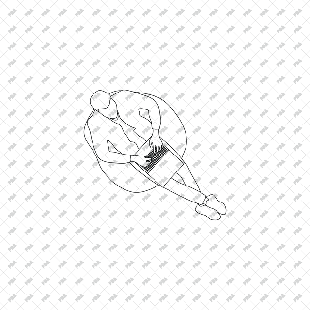CAD, Vector, PNG Library Characters in Top View - Post Digital Architecture — Free and Affordable Resources for Architects