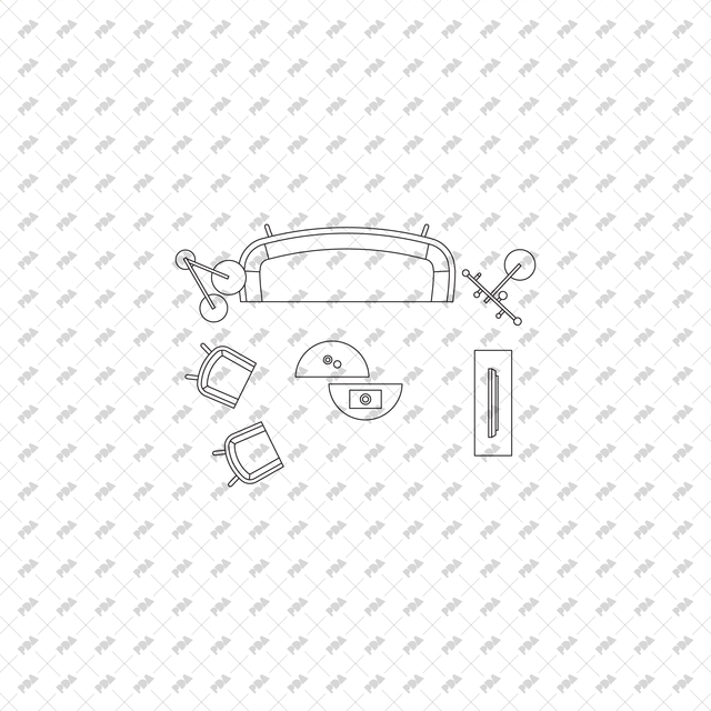 CAD, Vector, PNG Living Rooms in Top View - Post Digital Architecture — Free and Affordable Resources for Architects