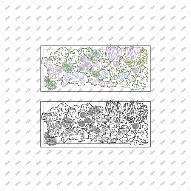 CAD, Vector, PNG Street Urban Planters in Color and B/W (Top View) - Post Digital Architecture — Free and Affordable Resources for Architects