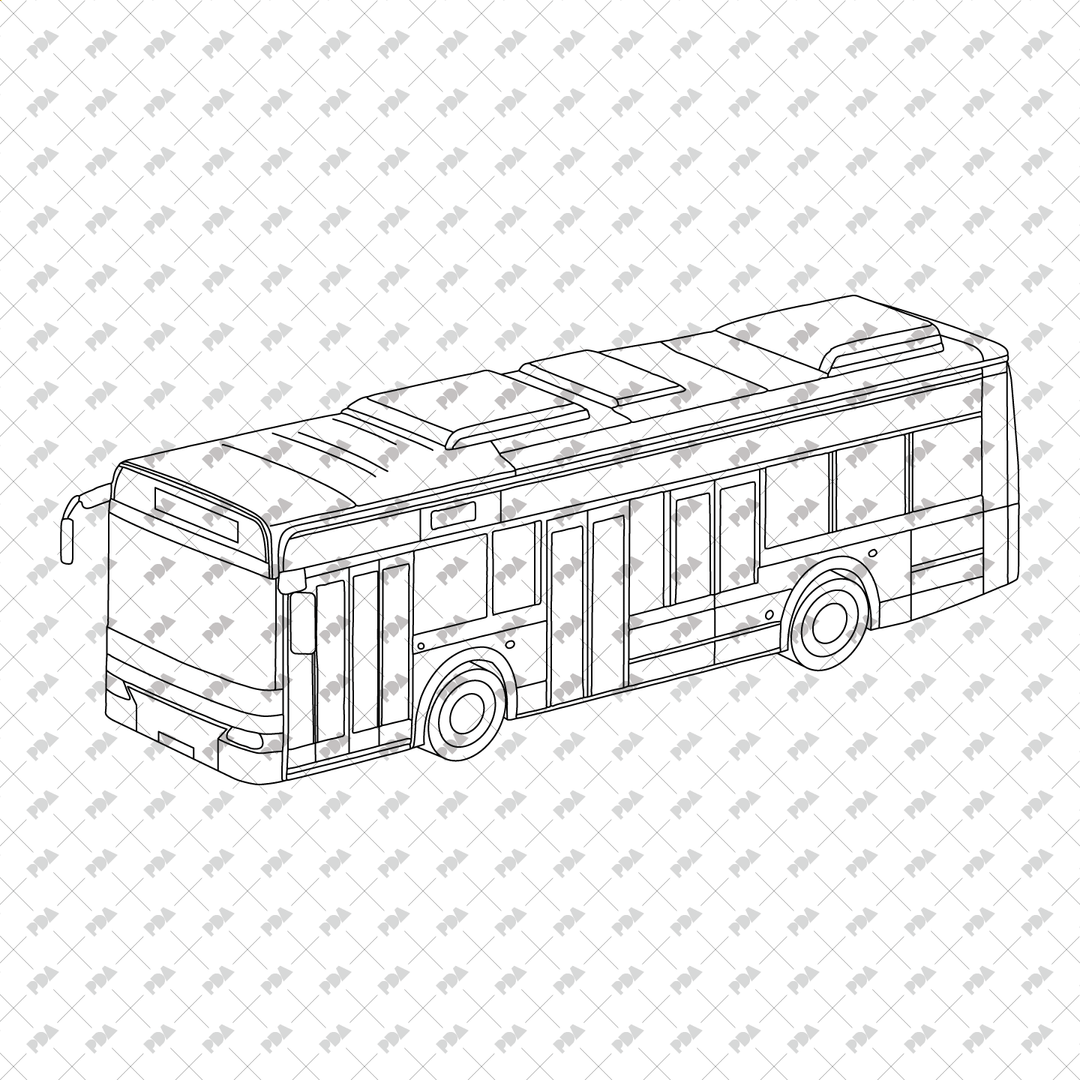 Bus Axonometric CAD, Vector, PNG Axonometric Vehicles