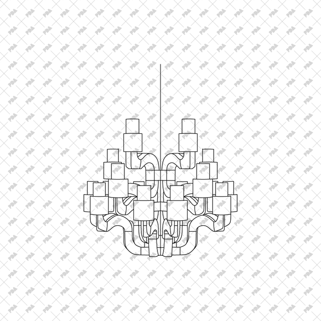 CAD, Vector Chandeliers Set