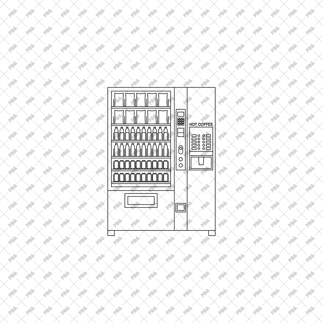 Vending Machine Block CAD & Vector Vending Machines for Architectural Drawings