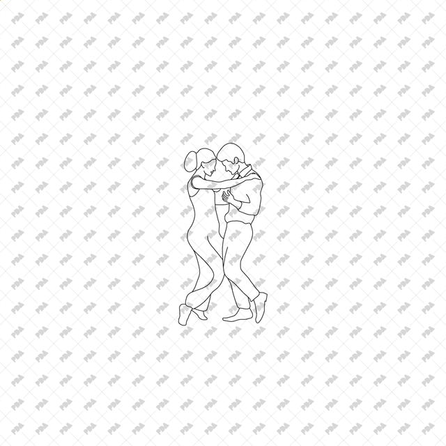 CAD, Vector, PNG Dancing Couples in Front, Side, Back Views (in Color and B/W) - Post Digital Architecture — Free and Affordable Resources for Architects