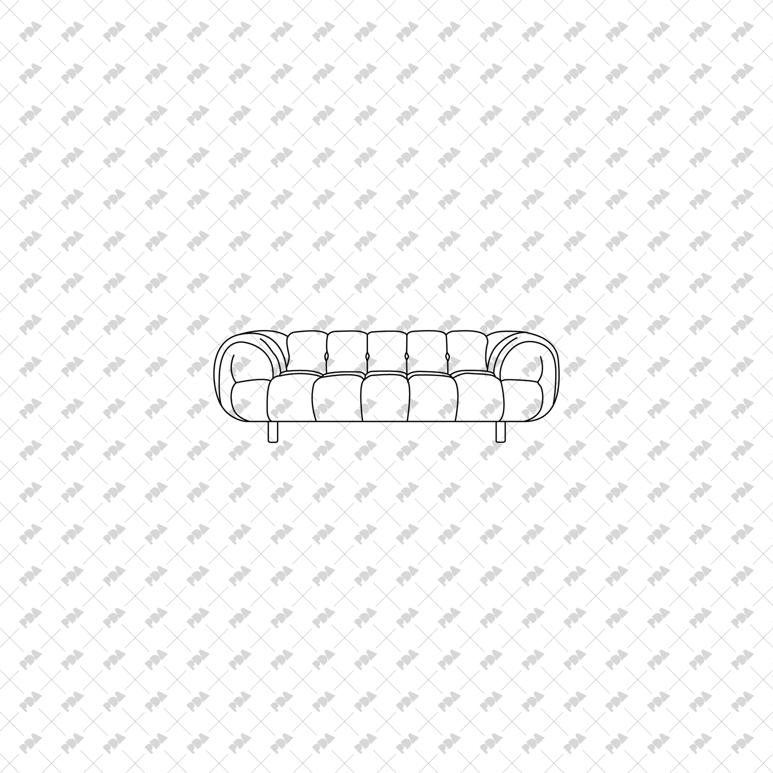 CAD, Vector Sofas in Front View