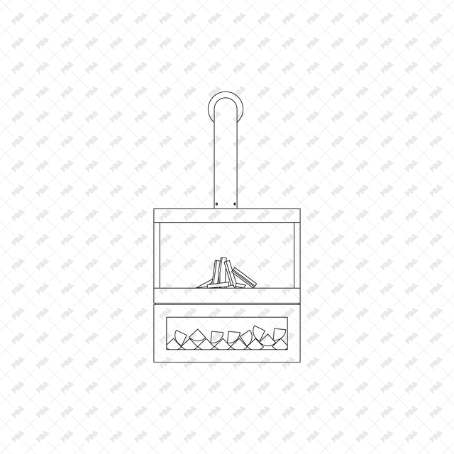 CAD, Vector, PNG Fireplaces in Front View - Post Digital Architecture — Free and Affordable Resources for Architects