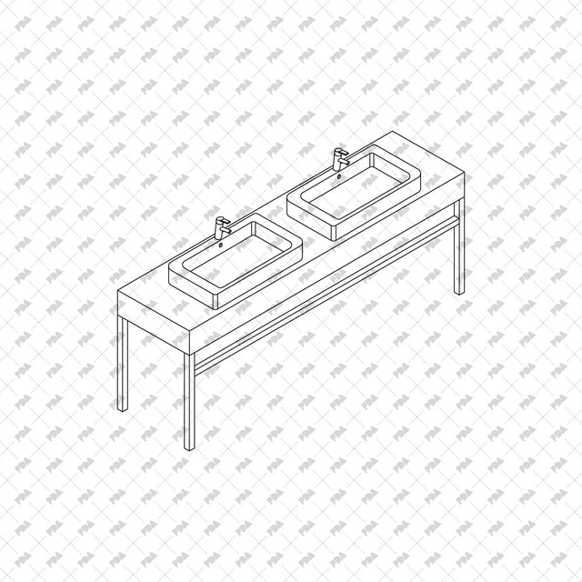 CAD, Vector Isometric Restroom Furniture