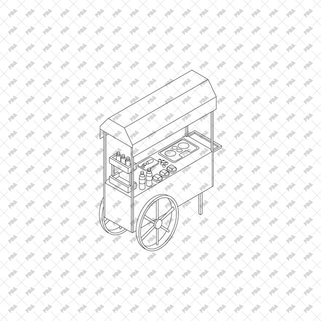 CAD, Vector Isometric Food Carts