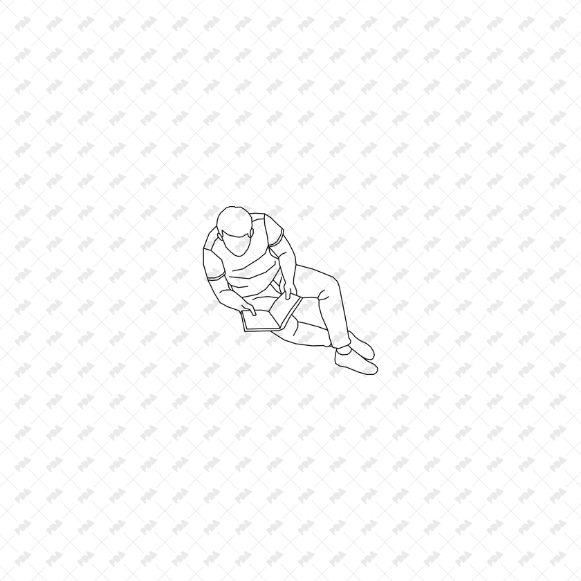 CAD, Vector, PNG Chilling Characters in Plan View Multi-Pack (Top View