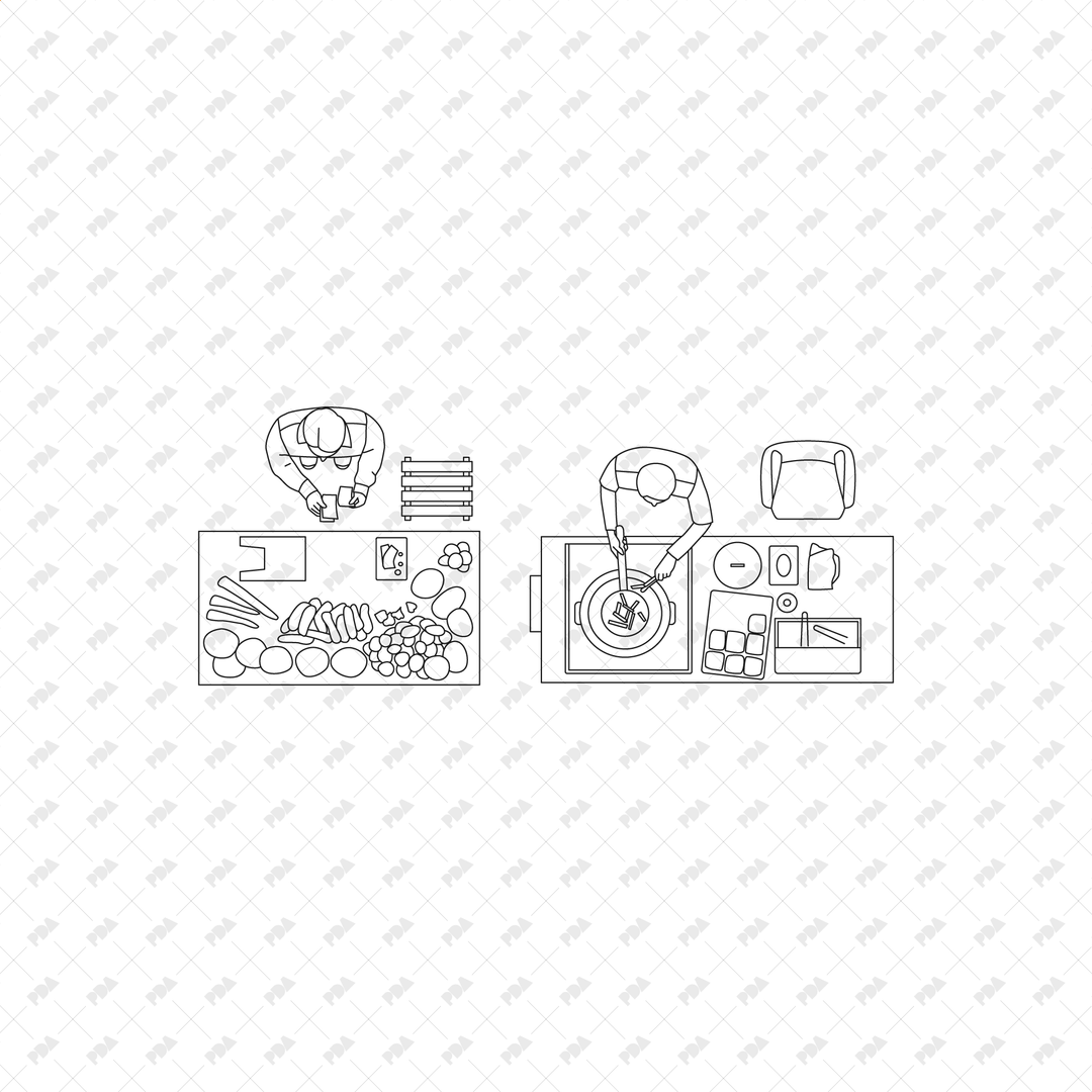 CAD, Vector All You Need for Coffee Shop Design (Side View)