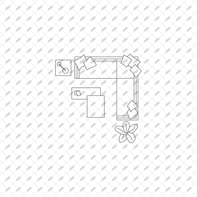 CAD, Vector, PNG Living Rooms in Top View - Post Digital Architecture — Free and Affordable Resources for Architects