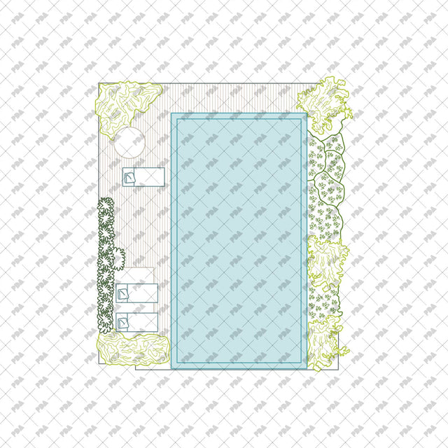 CAD, Vector, PNG Swimming Pools in Top View in Color and B/W - Post Digital Architecture — Free and Affordable Resources for Architects