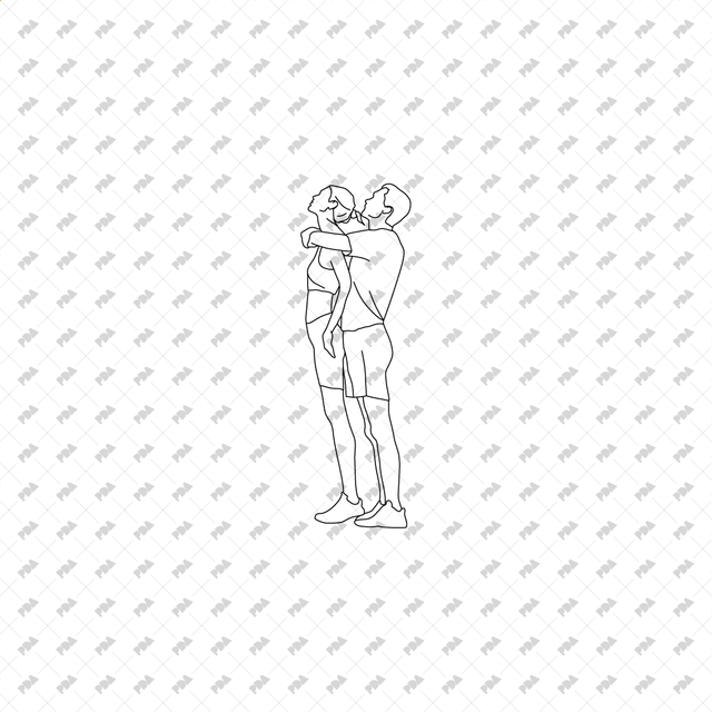 CAD, Vector, PNG Dancing Couples in Front, Side, Back Views (in Color and B/W) - Post Digital Architecture — Free and Affordable Resources for Architects