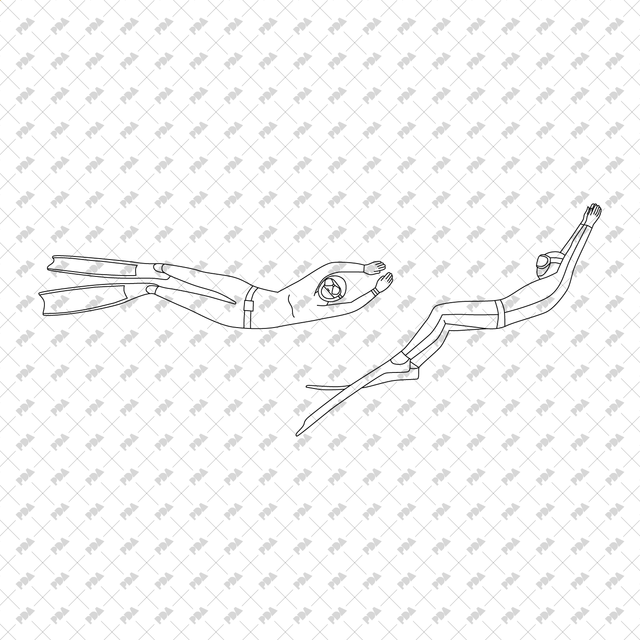 CAD, Vector Swimmers and Divers in Top, Side, Bottom Views - Post Digital Architecture — Free and Affordable Resources for Architects