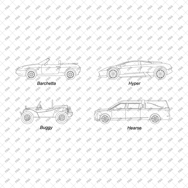 CAD, Vector Vehicles in Side View - Post Digital Architecture — Free and Affordable Resources for Architects