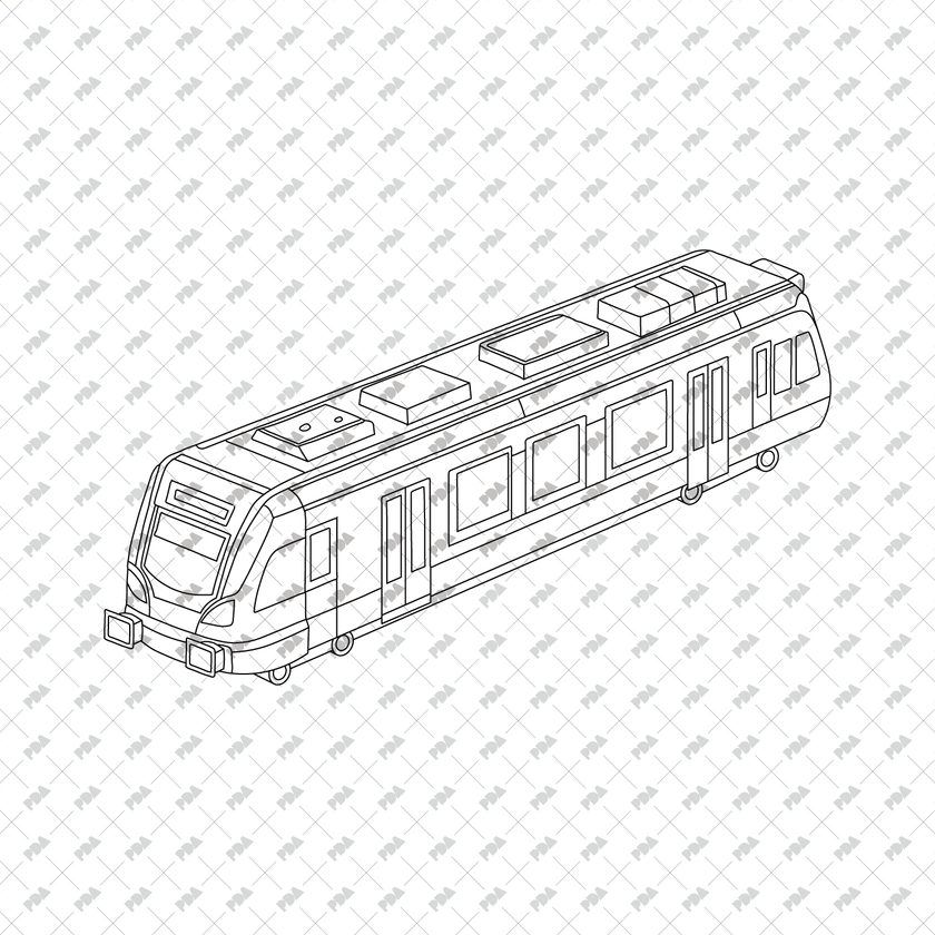 Bus Axonometric CAD, Vector, PNG Axonometric Vehicles