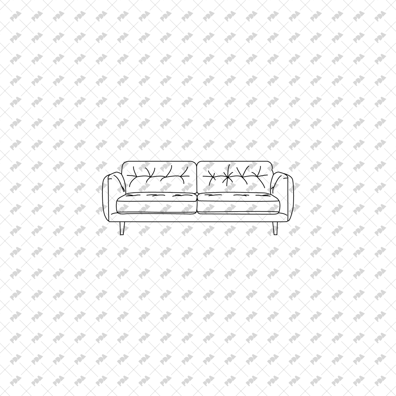 CAD, Vector Sofas in Front View