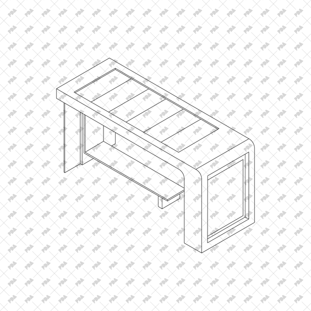 CAD, Vector Isometric Urban Furniture Set