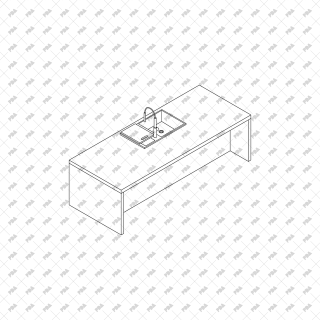 CAD, Vector Isometric Kitchen Furniture Set