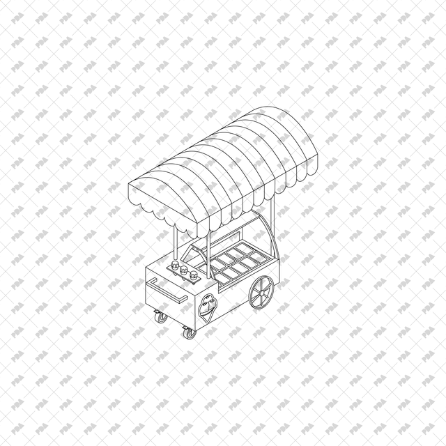 CAD, Vector Isometric Food Carts - Post Digital Architecture — Free and Affordable Resources for Architects