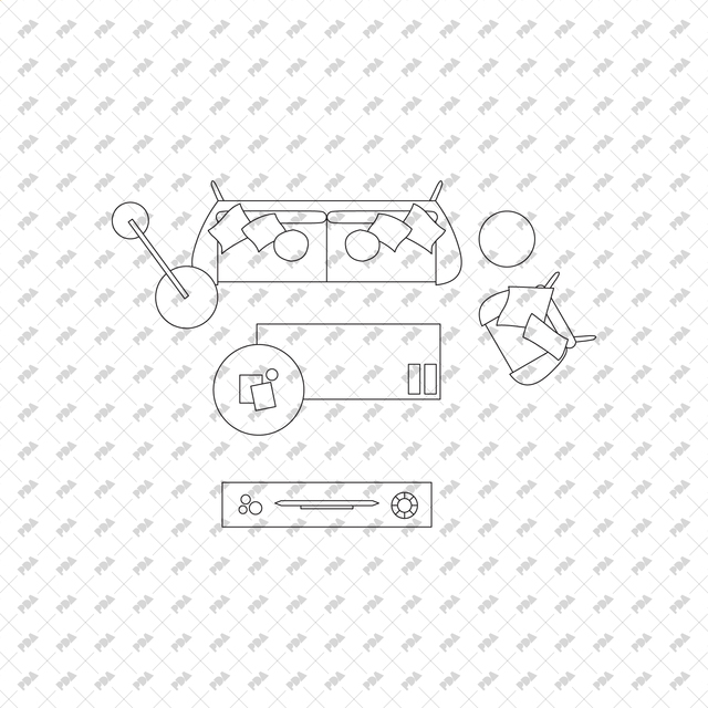 CAD, Vector, PNG Living Rooms in Top View - Post Digital Architecture — Free and Affordable Resources for Architects