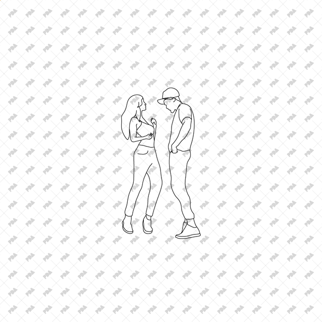 CAD, Vector, PNG Dancing Couples in Front, Side, Back Views (in Color and B/W) - Post Digital Architecture — Free and Affordable Resources for Architects