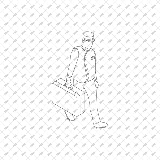 CAD, Vector Isometric Hotel Staff Set - Post Digital Architecture — Free and Affordable Resources for Architects