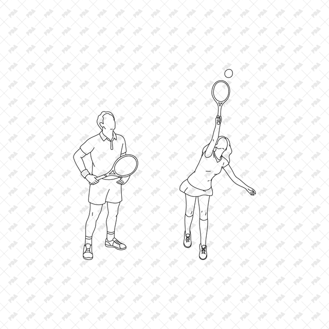 CAD, Vector, PNG Isometric Racket Sports, Tennis Badminton Pickleball - Post Digital Architecture — Free and Affordable Resources for Architects
