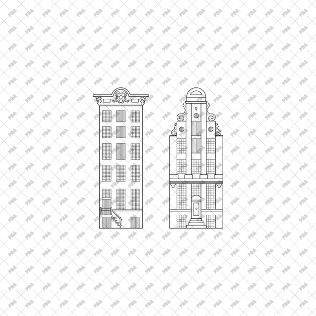 CAD, Vector, PNG Buildings' Facades - Post Digital Architecture — Free and Affordable Resources for Architects