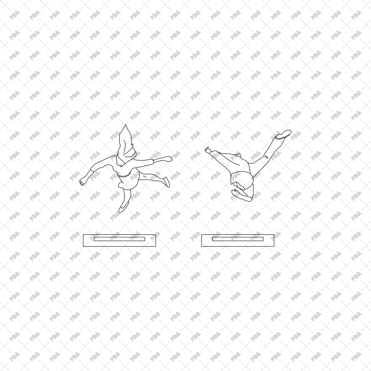 CAD, Vector Home Life Characters in Plan View Multi-Pack (Top view)