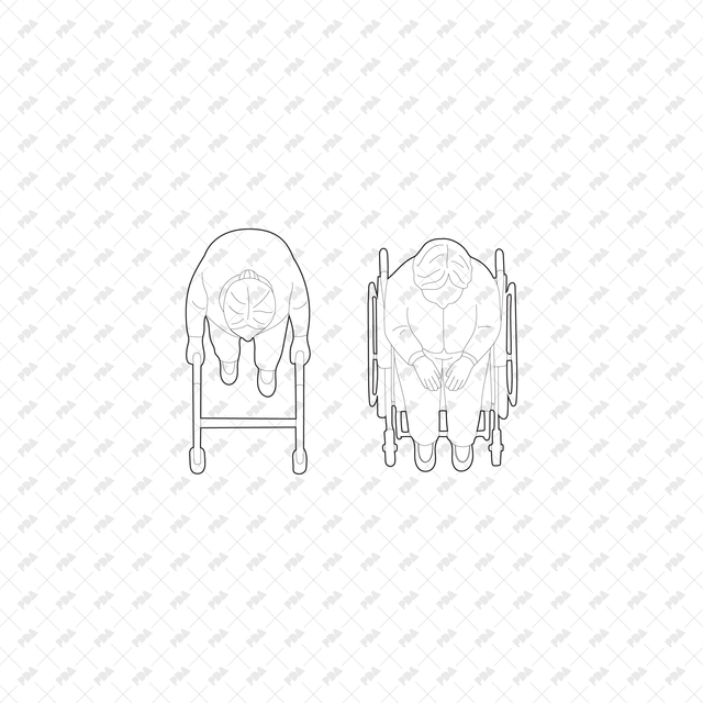 CAD, Vector, PNG Senior Living Characters Top View - Post Digital Architecture — Free and Affordable Resources for Architects