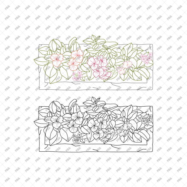 CAD, Vector, PNG Street Urban Planters in Color and B/W (Top View) - Post Digital Architecture — Free and Affordable Resources for Architects