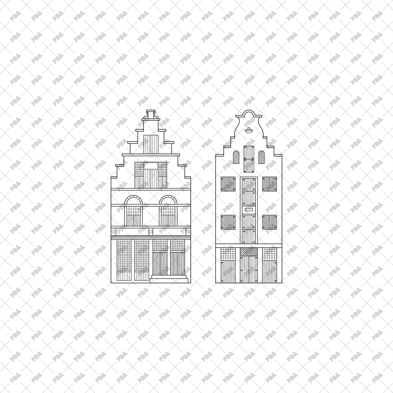 CAD, Vector, PNG Buildings' Facades