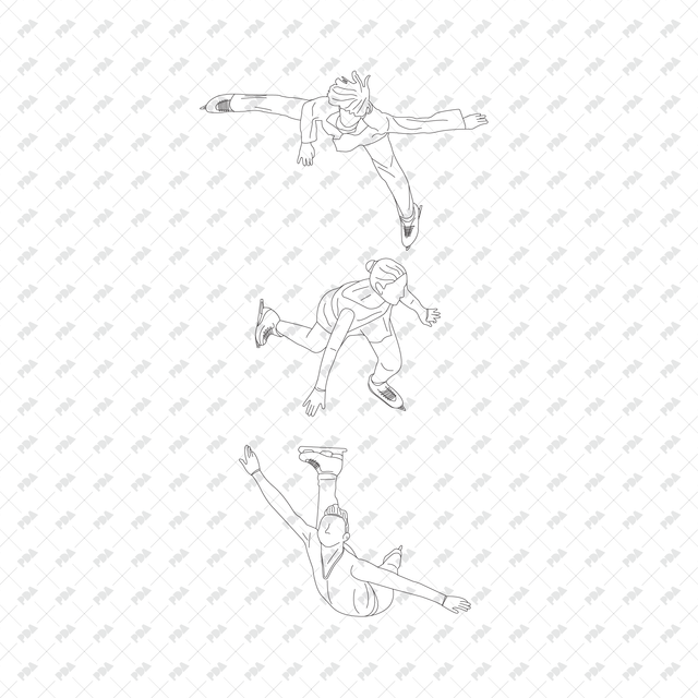 CAD, Vector, PNG Ice Skating Characters in Top View - Post Digital Architecture — Free and Affordable Resources for Architects