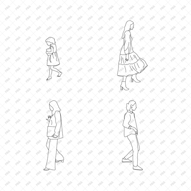 CAD, Vector, PNG Characters Climbing Stairs in Side View - Post Digital Architecture — Free and Affordable Resources for Architects