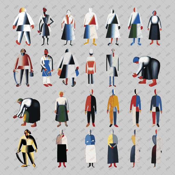 Vector, PNG Characters Inspired by Kazimir Malevich