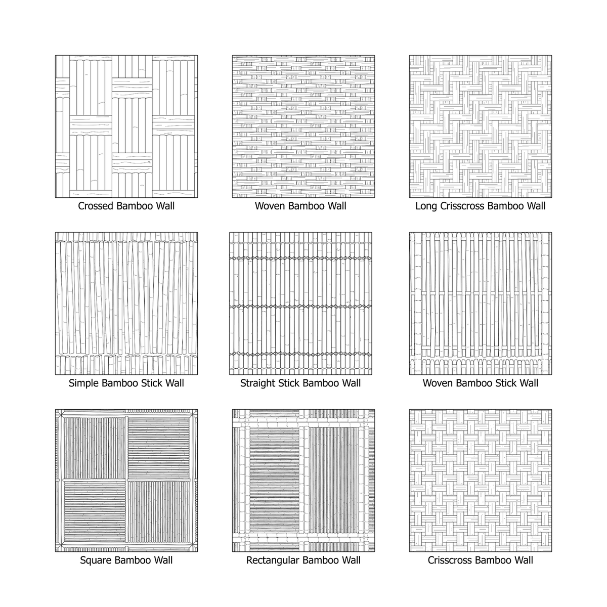 Bamboo Tube Pattern Illustrator Pattern Library - Bamboo Panels