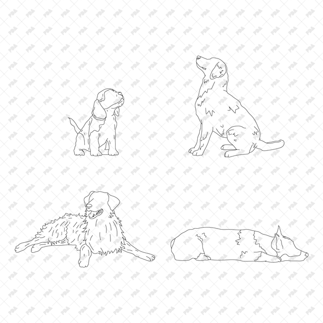 CAD, Vector Dogs Set