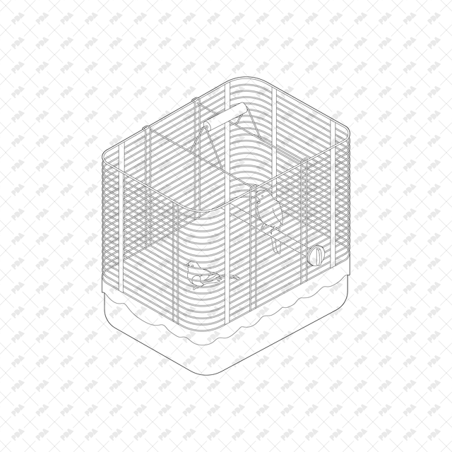 CAD, Vector, PNG Domestic Birds with Cages - Post Digital Architecture — Free and Affordable Resources for Architects