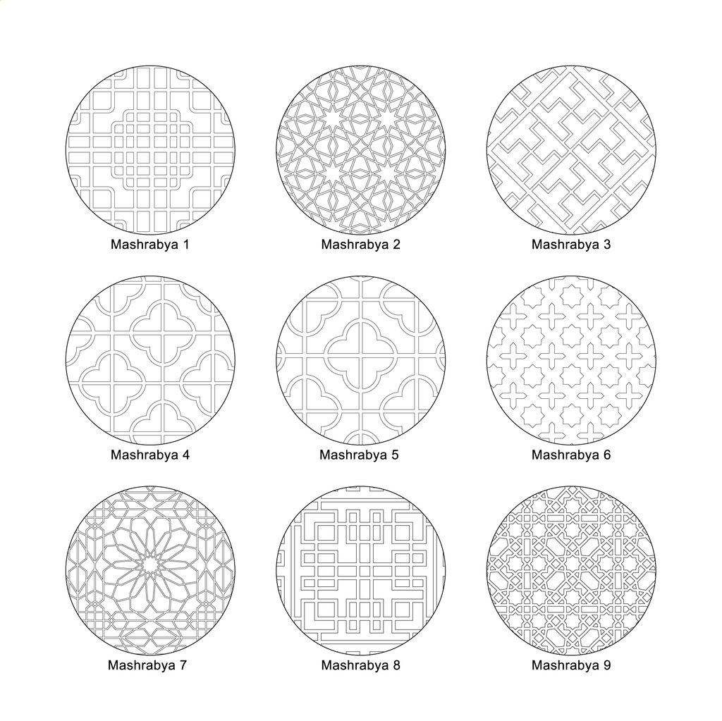 Mashrabiya Screen Patterns/ Lattice Screen Patterns - Vector