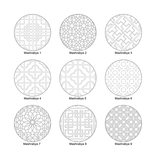 Illustrator Pattern Library - Mashrabiya/ Lattice Screen Patterns - Post Digital Architecture — Free and Affordable Resources for Architects