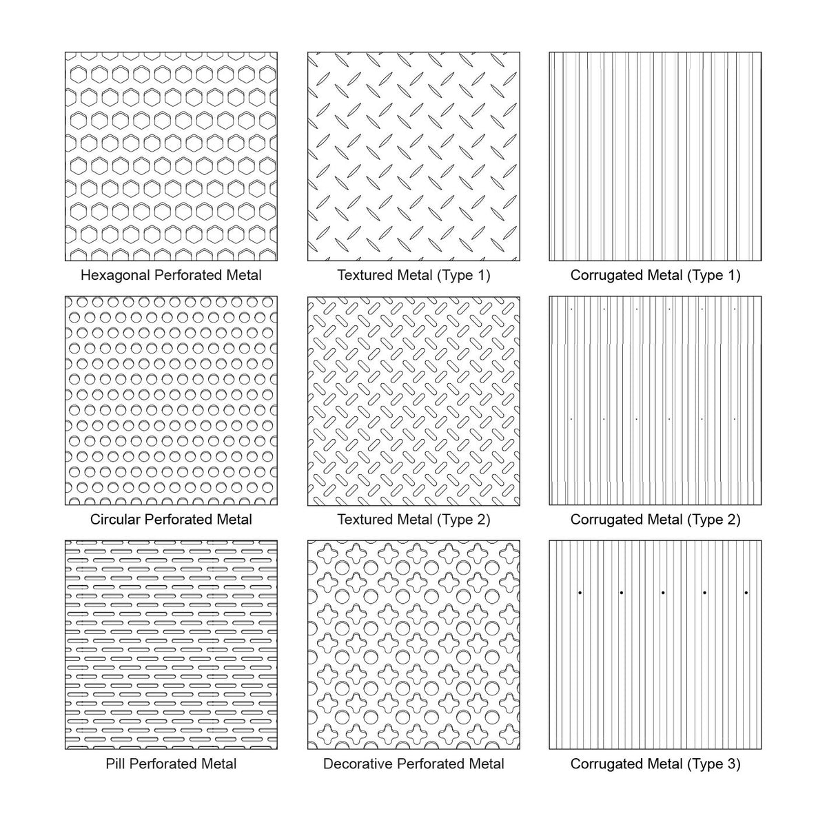 Illustrator Pattern Library - Metal Patterns