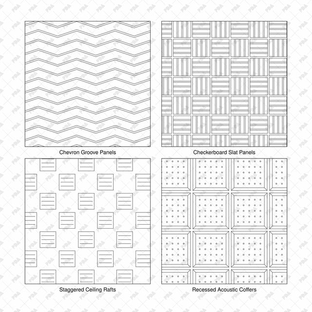Illustrator Pattern Library - Acoustic Wall and Ceiling Panels
