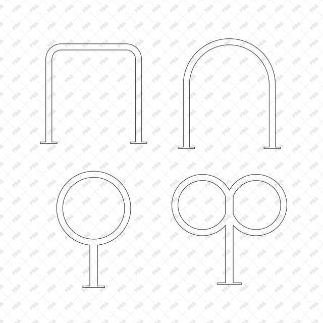 CAD, Vector, PNG Bicycle Racks & Urban Bollards - Post Digital Architecture — Free and Affordable Resources for Architects