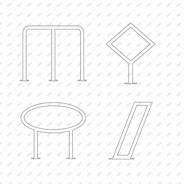 CAD, Vector, PNG Bicycle Racks & Urban Bollards - Post Digital Architecture — Free and Affordable Resources for Architects